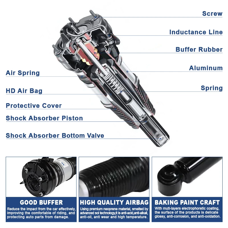 BHR ممتص صدمات السيارات لـ Au di A8 مخمدات الجزء الخلفي تبختر الهواء تعليق الربيع أطقم 4H0616001M