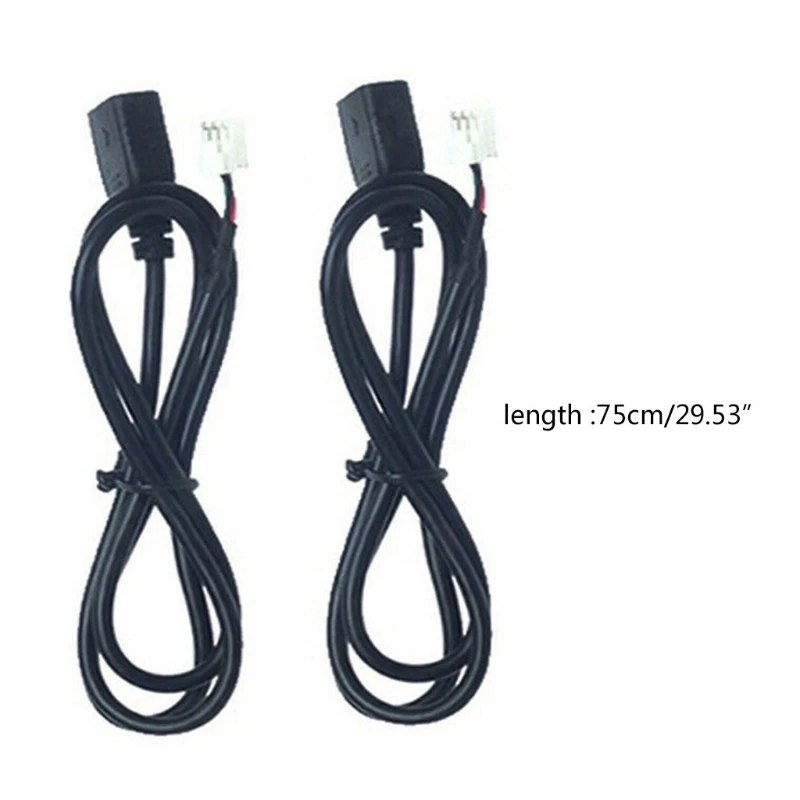 Y1UB 75cm Puerto USB para coche Auto barco AUX Cable extensión USB adaptador 4 pines + conector 6 pines