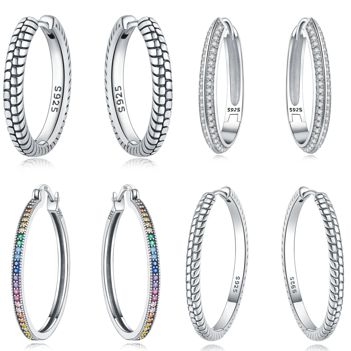 

Real 925 Sterling Silver Minimally Designed Earring Jewelry Hoop Earrings For Women Jewelry Fine Birthday Party Gifts