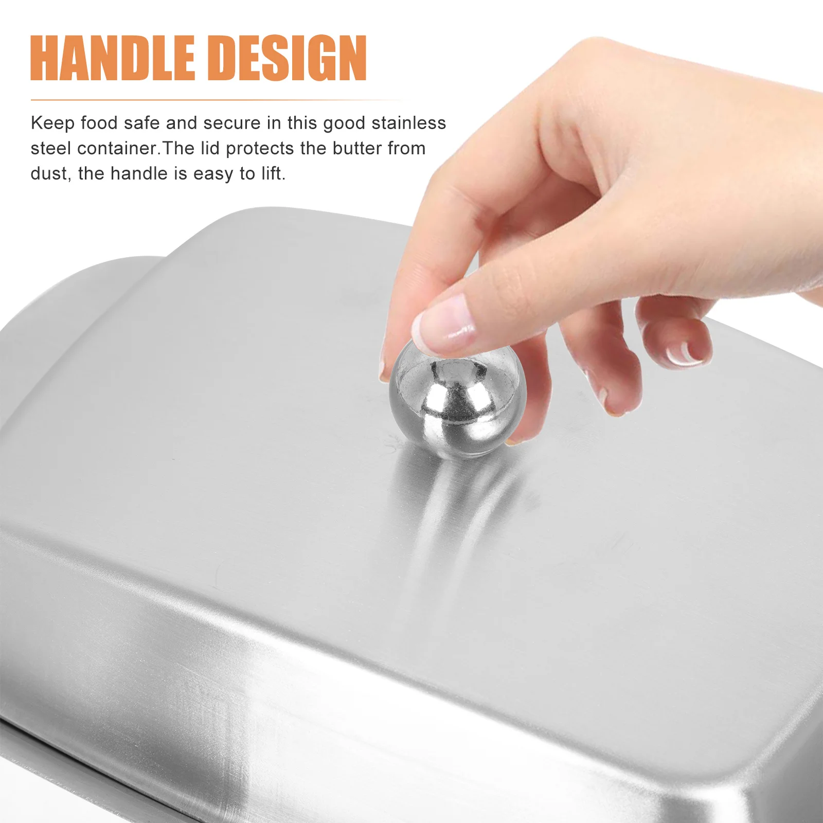 

1pc Stainless Steel Butter Box Lid European Style Storage Tray Kitchen Butter Container Dessert Food Tray Bread Dessert Holder