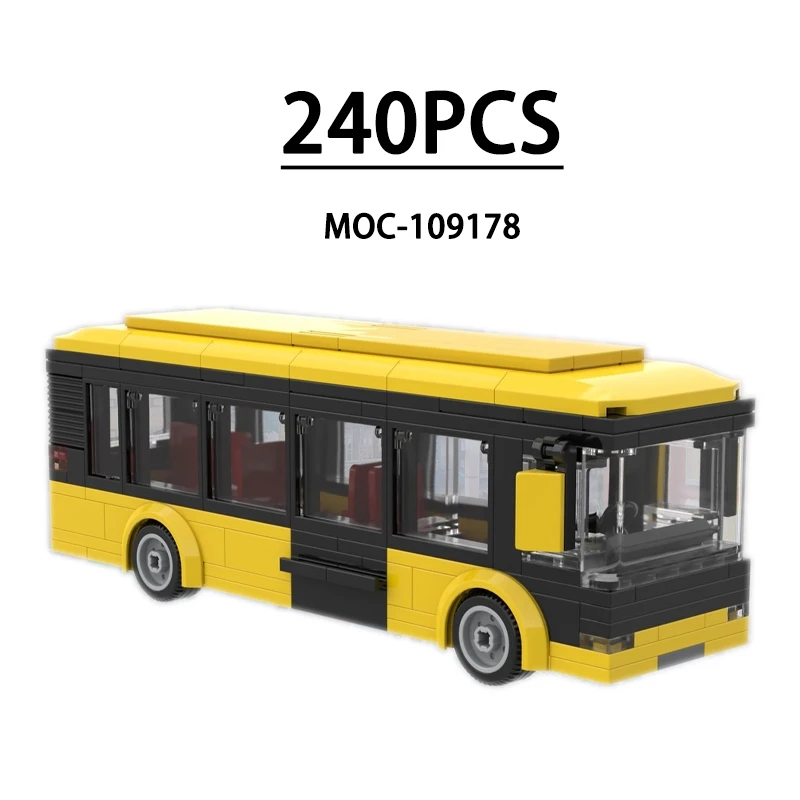 

MOC-109178 Модель городского автобуса из строительных блоков, городской транспорт, 240 деталей, подарок на день рождения, игрушка на Рождество и Новый год