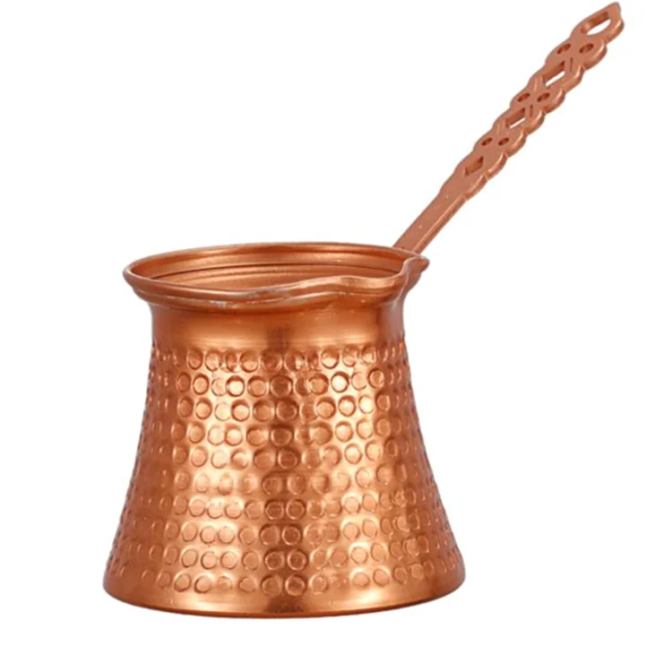 

Wholesale Custom Vintage Turkey Style Retro Hammered Copper Coffee Maker Pot 330ml Turkish Coffee Pot With Handle