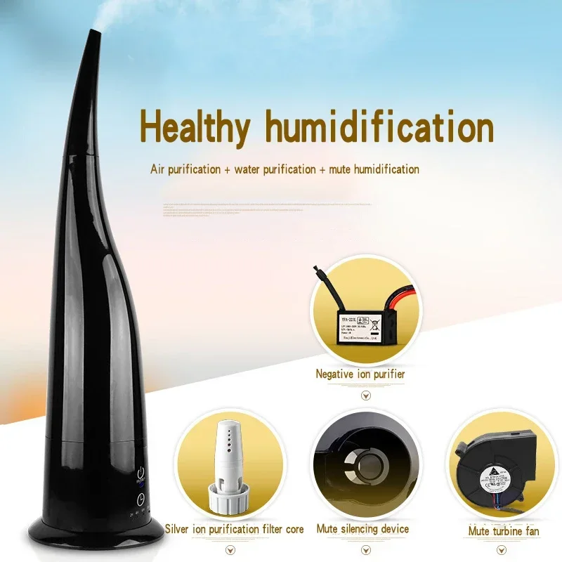 Pelembap Udara Rumah Tangga 220V HQ-JS360H Pelembap Udara Kabut Udara Ruang Tamu Kamar Tidur Tipe Lantai Waktu Anion Remote Control Konstan