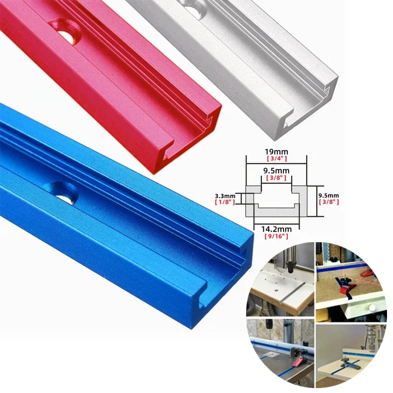 T Track Woodworking T-slot Slide Track Aluminium Miter T-Track,T-slot Miter Track Jig T Screw Fixture Slot Saw/Router Table Tool