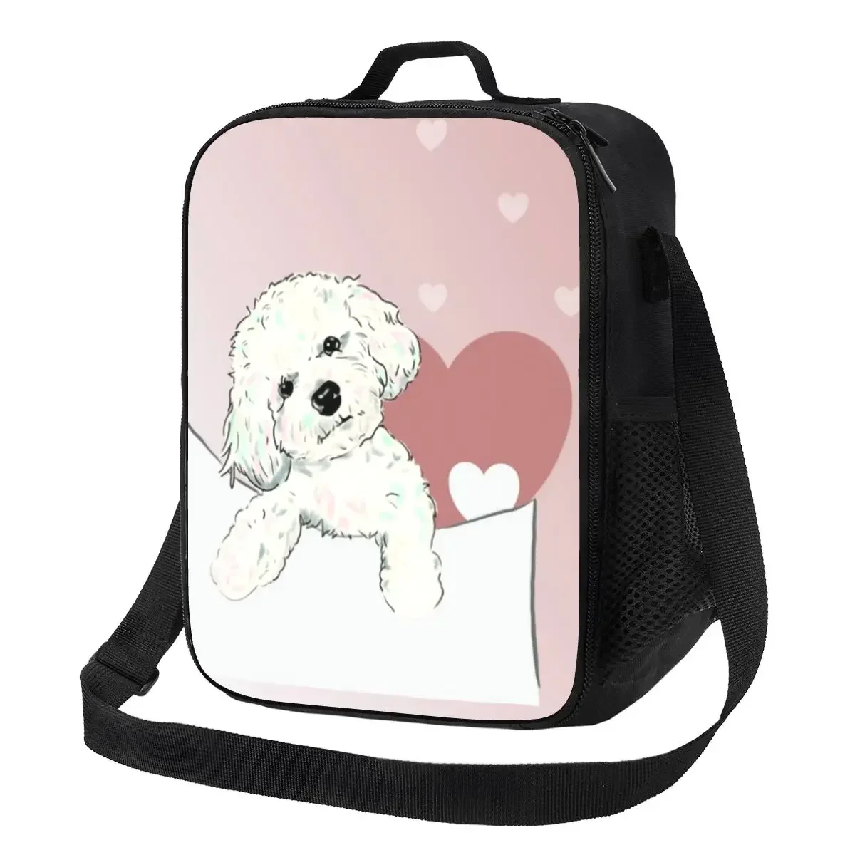 

Custom Kawaii Poodle Head Insulated Lunch Bag for Women Cute Puppy Dog Cooler Thermal Lunch Box Beach Camping Travel