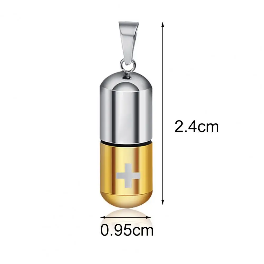 Trendy Pill Holder Pendant  Waterproof Titanium Steel Pill Pendant  Polishing Useful Pill Pendant