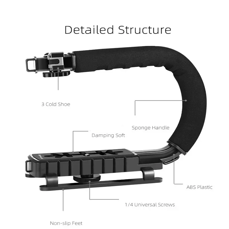 U-shaped Camera Stabilizer Universal Handheld DV C-frame Photography Gimbal Stabilizer for DSLR SLR DV Cameras Mobile Phone