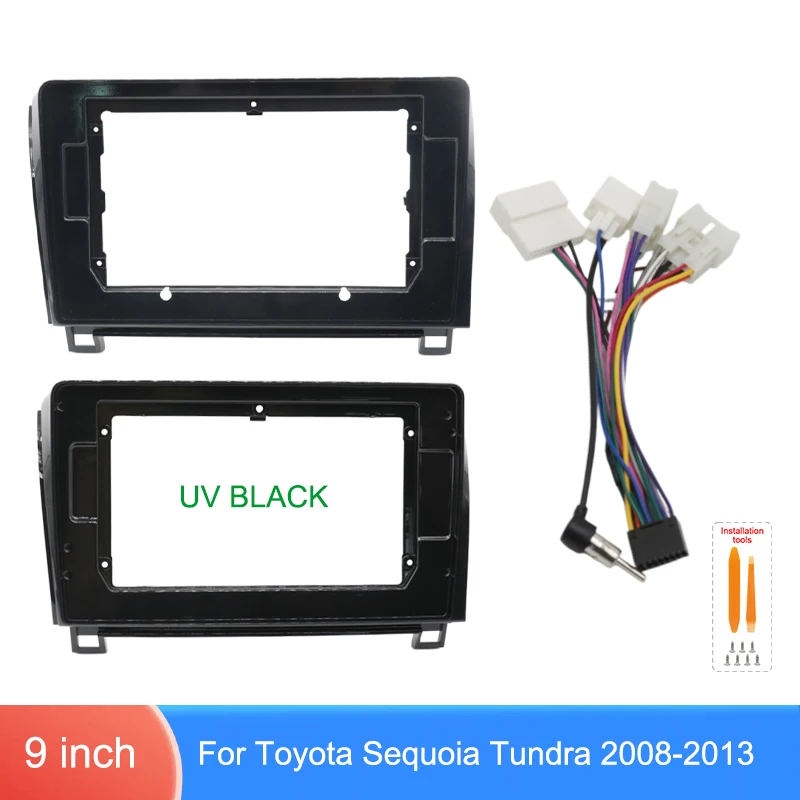 9 Inch Radio Fascia Frame Wiring Harness Optional For Toyota Sequoia Tundra 2008-2013 Stereo Installation Kit