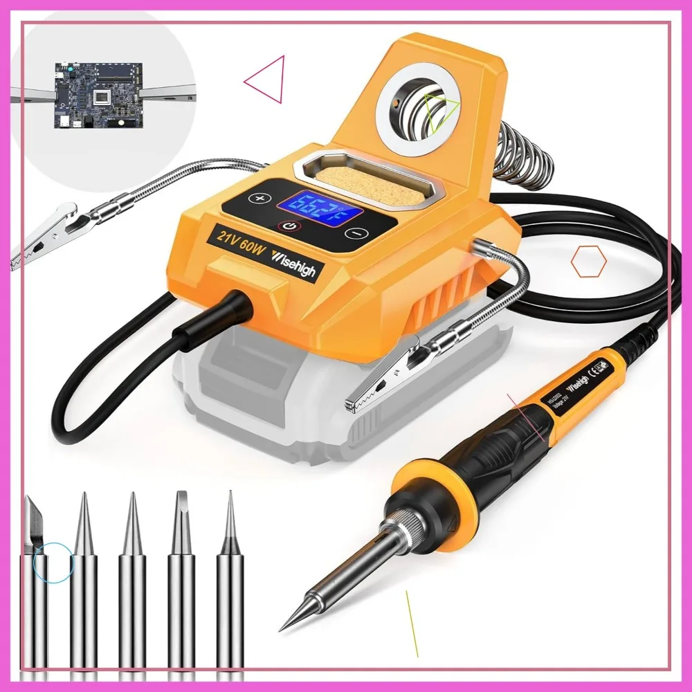 Cordless Soldering Station with Digital LCD Display, Fast Heating for Appliance Repair Tool