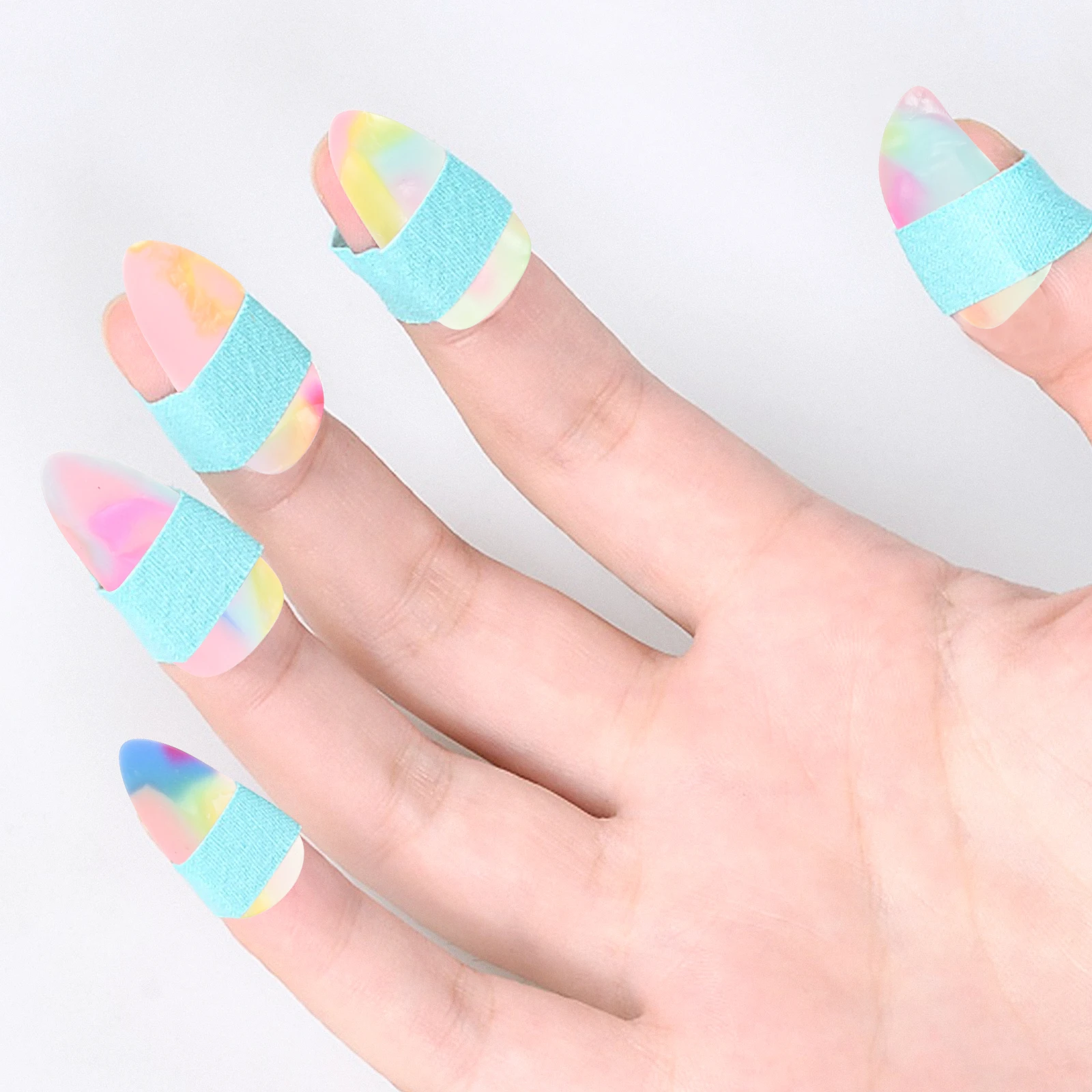 

1 Set Professional Nylon Lute Nails Curved Fake Finger Protectors Durable Practice Tools For String Instruments Lute Accessories