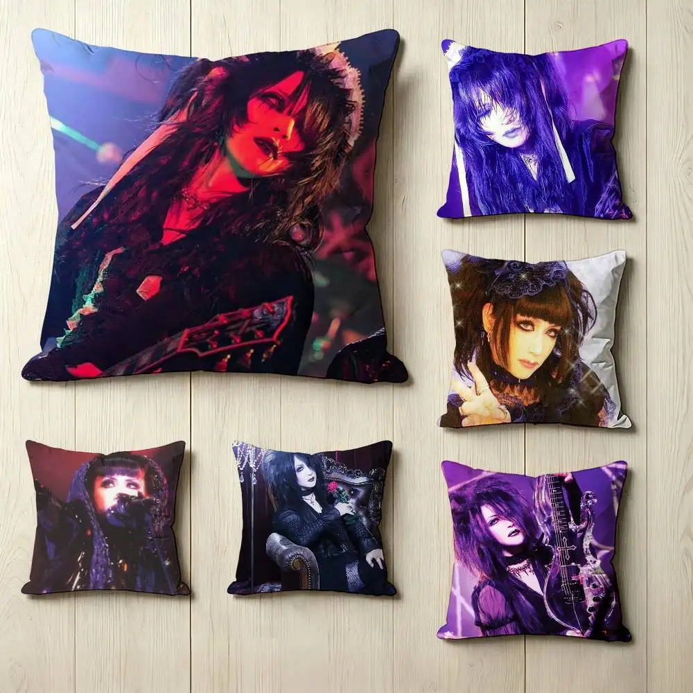 Baroque Rock Band M-Malice M-Mizer  Square Double-Sided printed Pillow Case Bedroom Bedside Pillow Sofa Cushion Cover