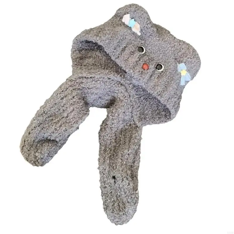 

Плюшевая шапка с мультяшным медведем, модная шапка унисекс, детская зимняя шапка для путешествий Y08E