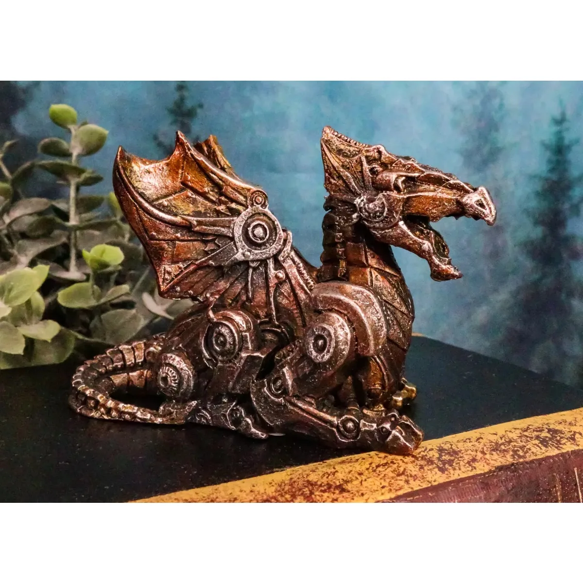 Us- Small Photon Steampunk Cyborg Statue Mechanical Robot Winged Beast -