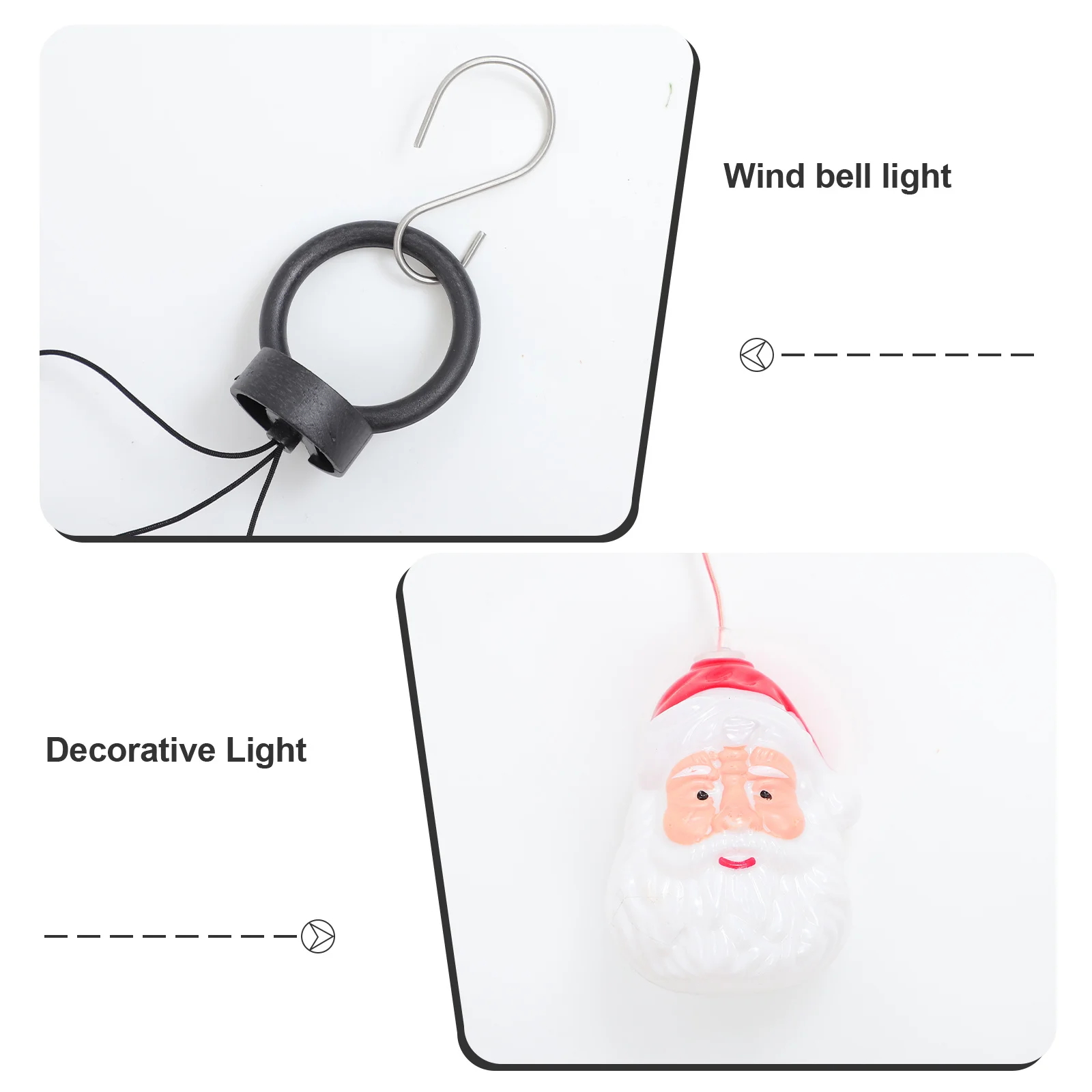 

1Pcs Santa Head Solar Light Wind Chime Outdoor Waterproof Christmas Wind Bell Garden Decoration Solar Light LED Wind-Bell