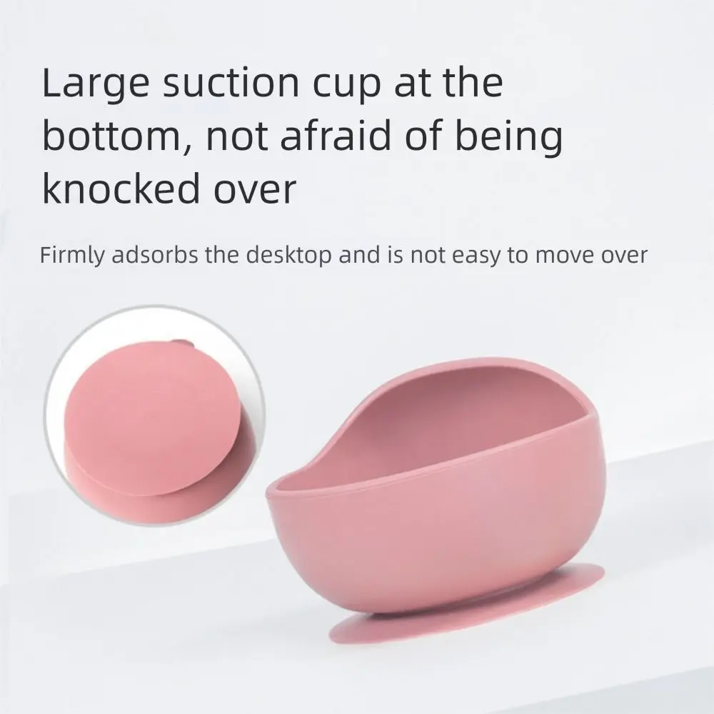 Cuenco de alimentación de bebé de silicona antideslizante, platos de alimentación flexibles impermeables para niños pequeños con cuchara y tenedor de calidad alimentaria