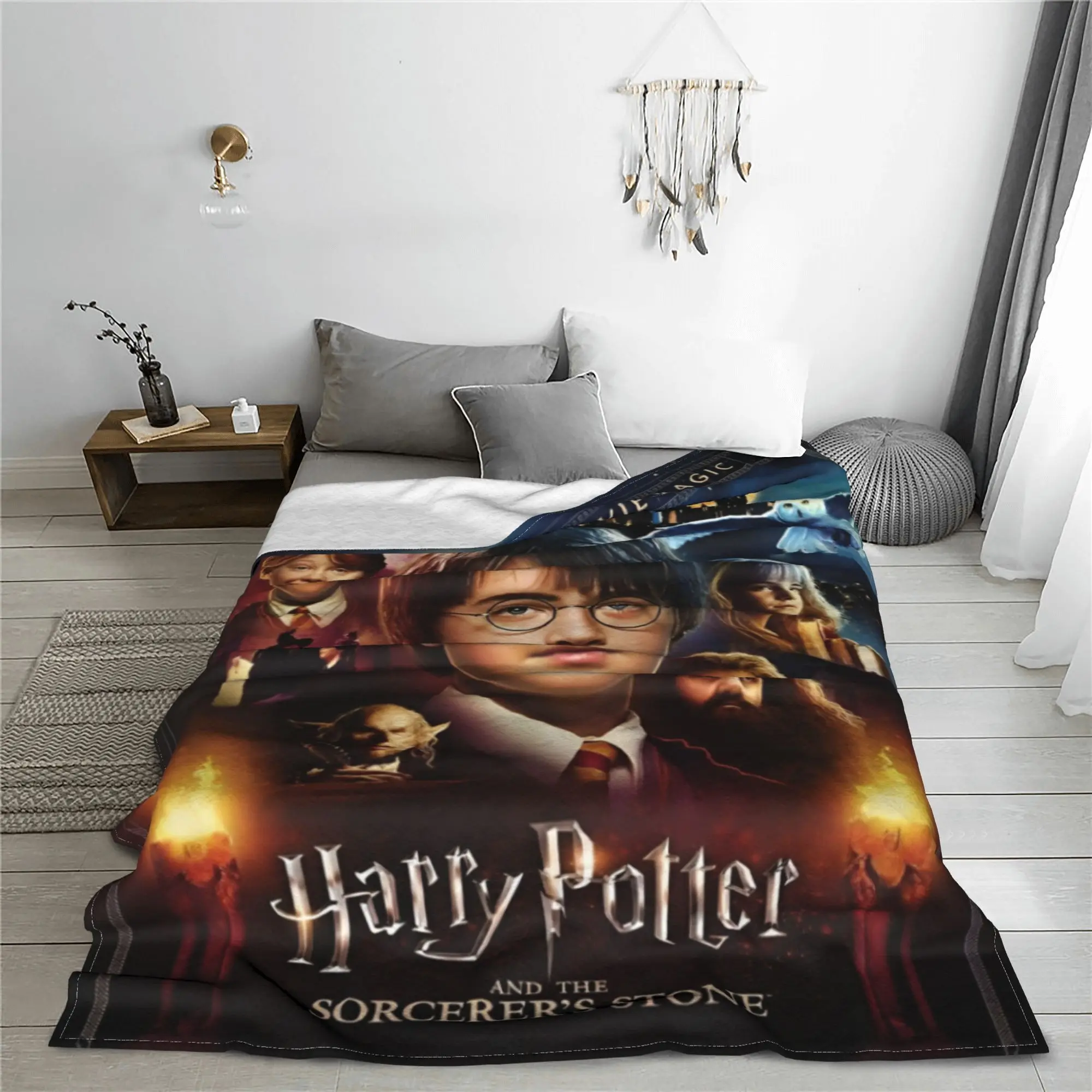 Harries Movie P-Potters Magic World Blanket Coral Fleece Plush Fantasy Movie Soft Throw Blanket Sofa Couch Bedding Thin Quilt