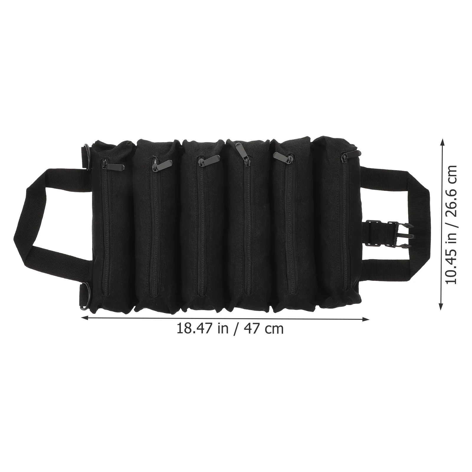 

Canvas Tool Roll Bag Heavy Duty 6 Zipper Pockets Compact Portable Storage ganizer For Car Tools Multifunctional Wear Resistant