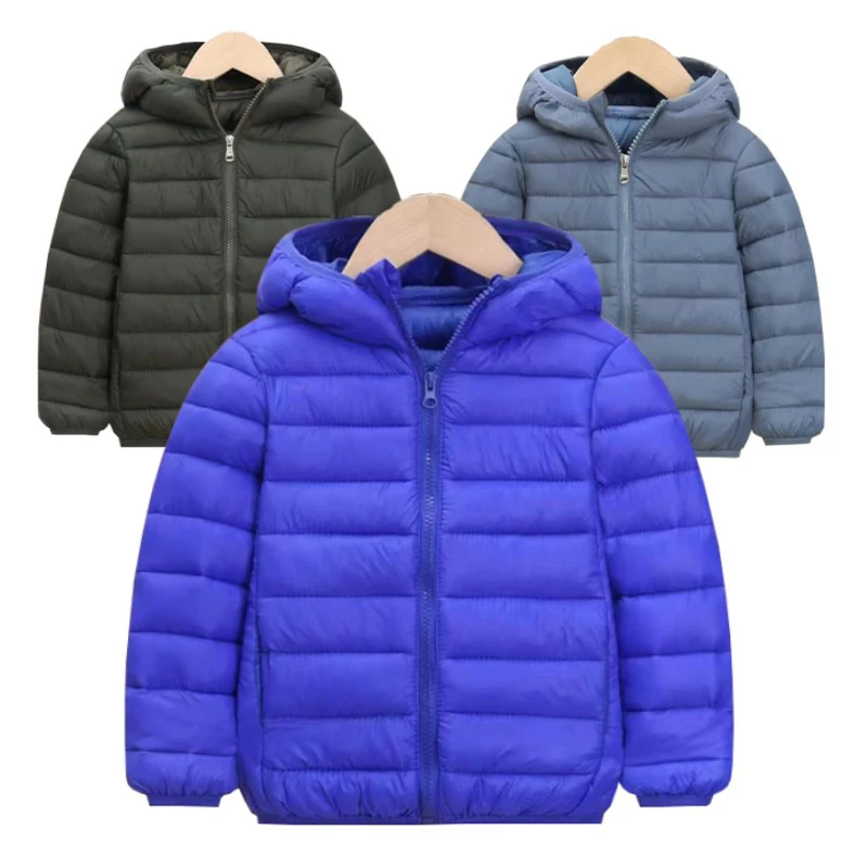 Children Teen Lightweight Down Jackets Outdoors Sports Casual Coat Kids Boys Girls Winter Autumn Fashion Zipper Hooded Outerwear