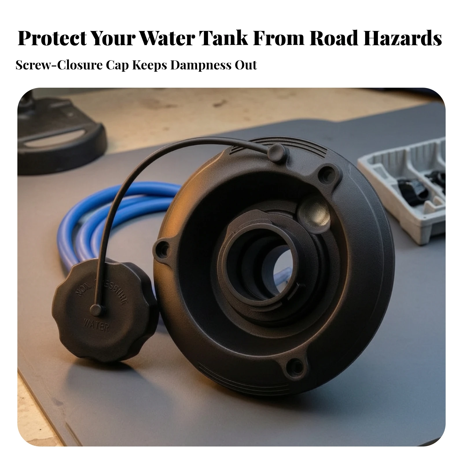 Water Tank Fill Inlet with Cap Efficient RV Water Fill Inlet with Flange Threaded Tethered for RV Builders, Travel Trailers