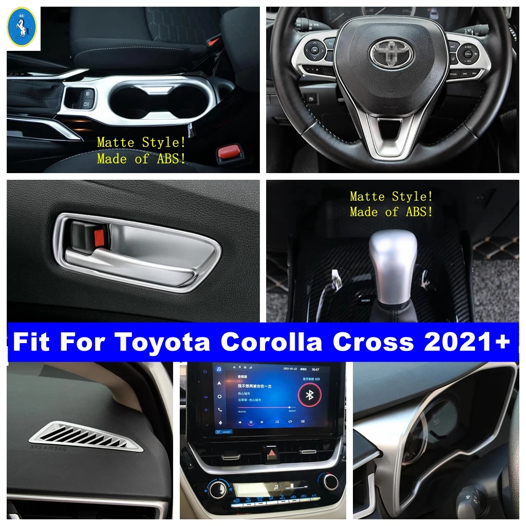 

Matte Gear Shift Box / Inner Door Handle / AC Air Outlet Frame Decor Cover Trim Accessories For Toyota Corolla Cross 2021 - 2024