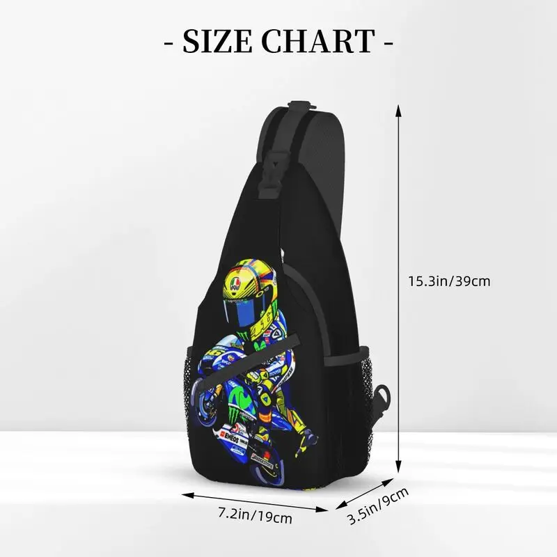 Moto-Gp Rossi Speed Racing Sling Chest Bag Customized Crossbody Shoulder Backpack for Men Cycling Camping Daypack