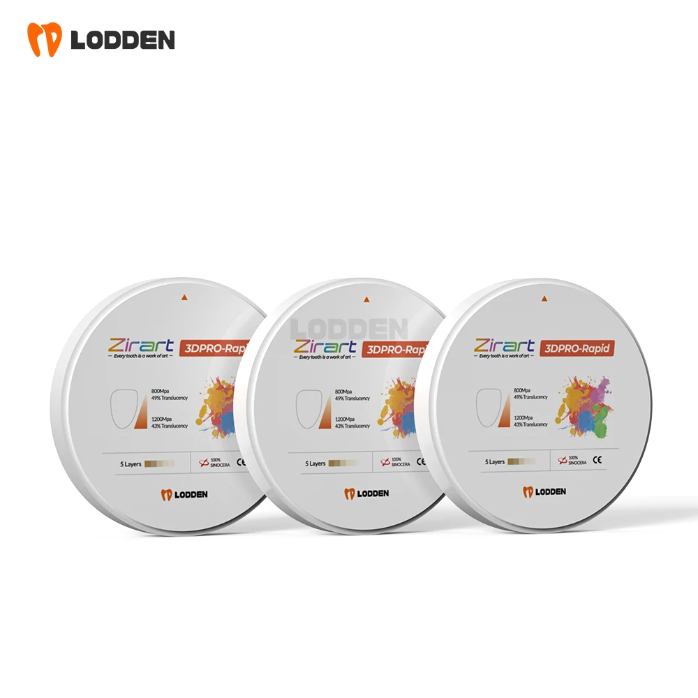 Lodden 3D Pro-Rapid Dental Zirconia Block Multilayer CAD CAM Open System 98x10-25mm High Strength Dental Lab Material view 4
