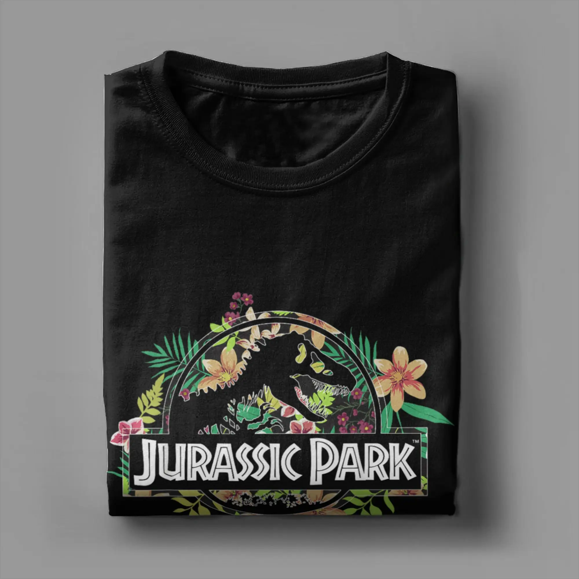 

Jurassics Park Floral Tropical Logo Cotton T Shirt For Male Summer Vintage T-Shirts O Neck Harajuku Tee Shirt Plus Size Clothing
