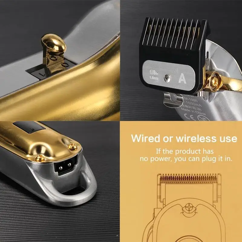 Kemei KM-1987 Electric Hair Clipper Fast Charging and 5 Hours Long Time Working Hair Trimmer Hair Cutting Machine for Men