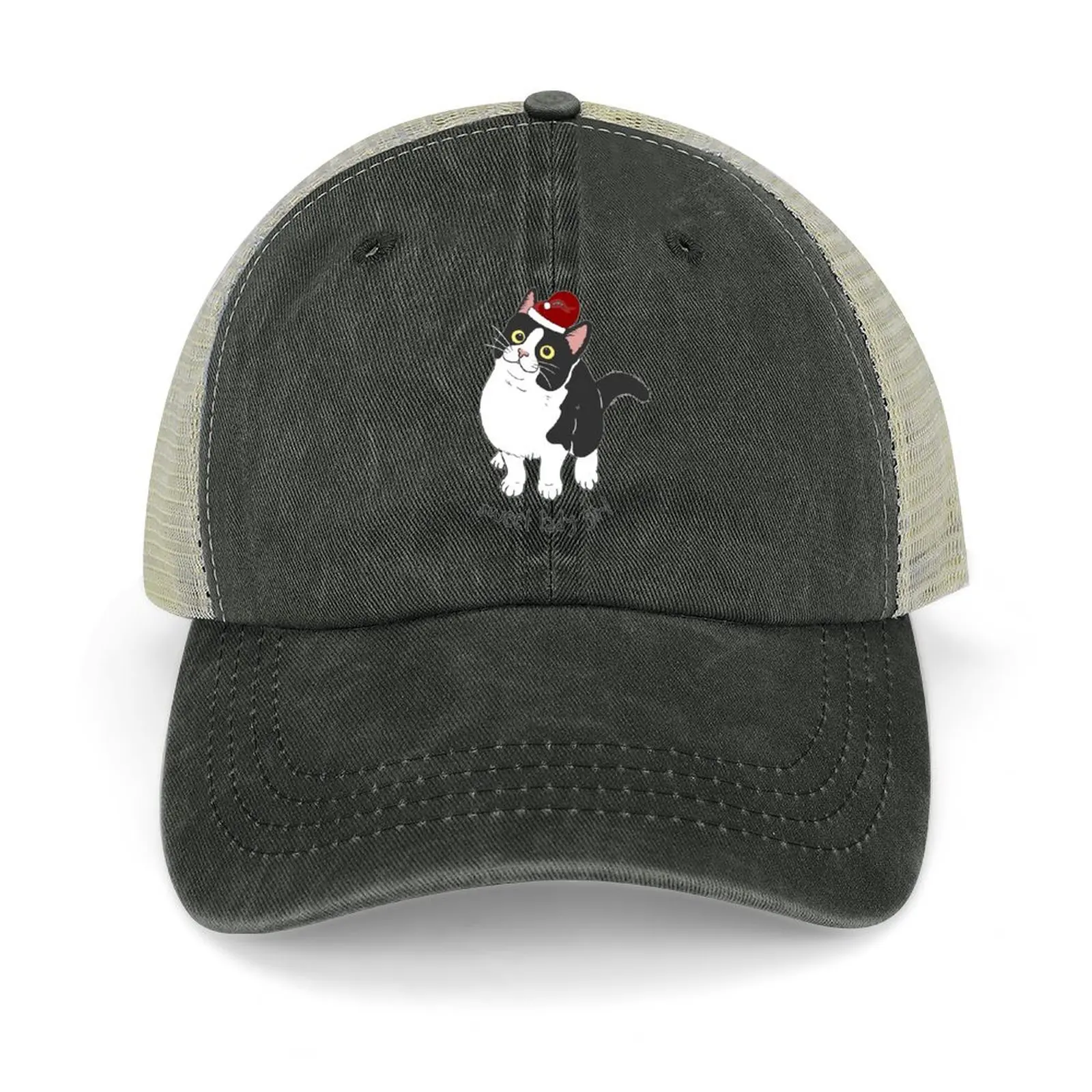 

Sweet Lady Girl Christmas Santa Cat Meowy Catmas Baseball Cap Golf Sun Hat For Children designer cap Mens Tennis Women's