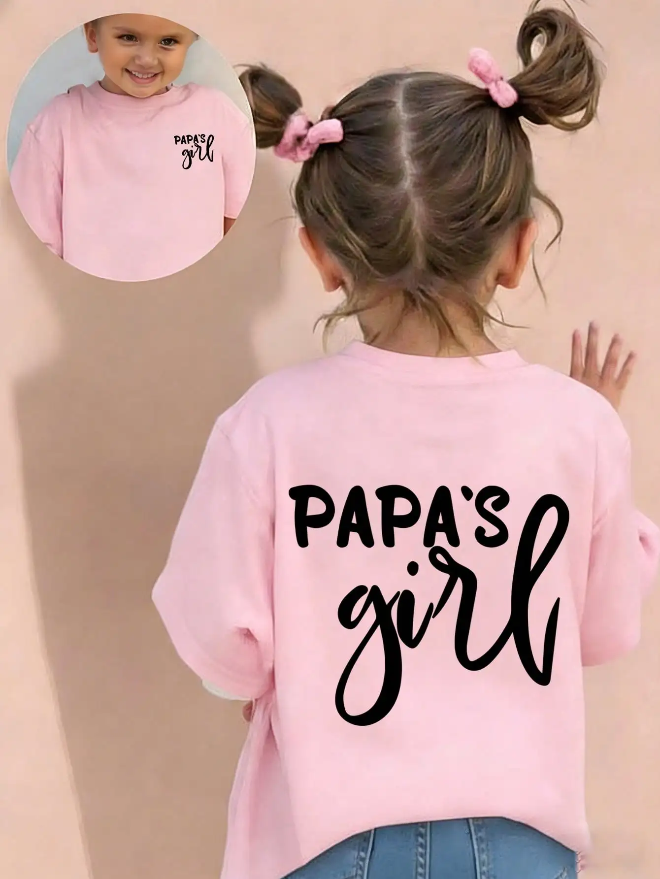 Girls Letter Print Short Sleeve Top Soft Comfortable Casual Blouse Fashion Daily Wear For Young Girls Outdoor Home Activities