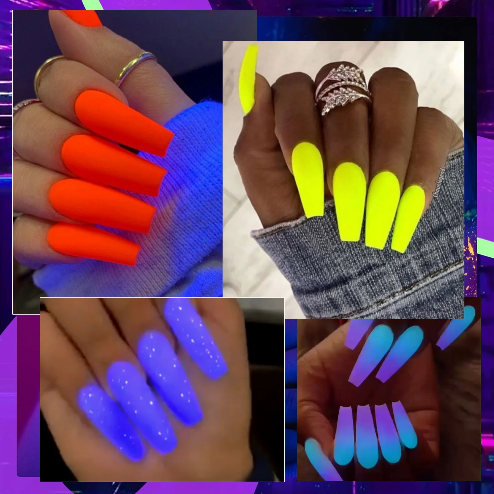 12 Colors Neon Fluorescent Glow in the Dark Gel Nail Polish Removable Glow in the Dark Neon UV/LED Gel Varnish for Nail Salon