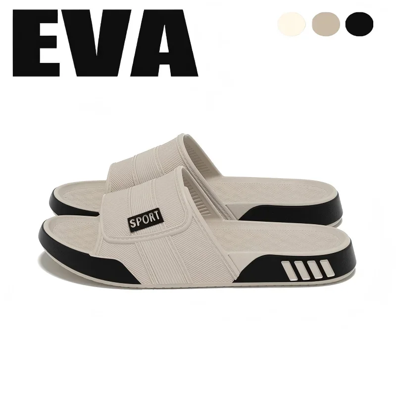 ZUOFU Herren-Sportpantoffeln in großen Größen 40-47 mit flacher, weicher EVA-Sohle, rutschfeste Sommerschuhe für drinnen und draußen, für Zuhause und Streetwear. – Detail 10