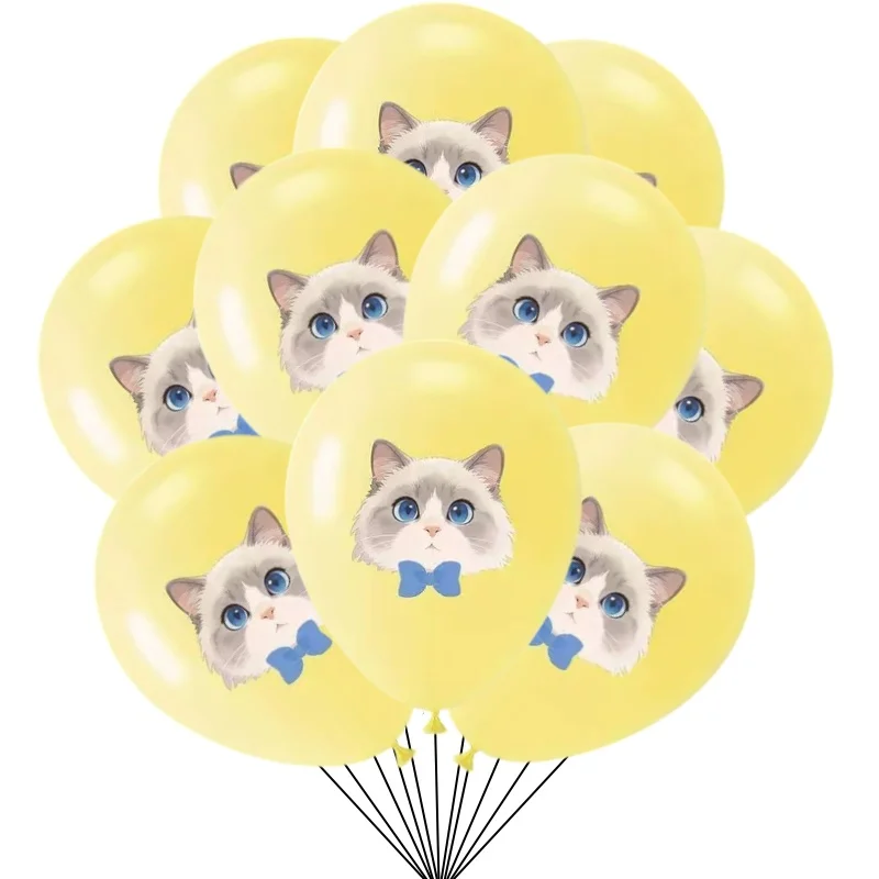 10/30 Stück Katzen-Latexballons, 12 Zoll, niedliche Kätzchen-Ballons für Kindergeburtstag, Babyparty, Haustier-Katzen-Themenparty-Dekorationen – Detail 2