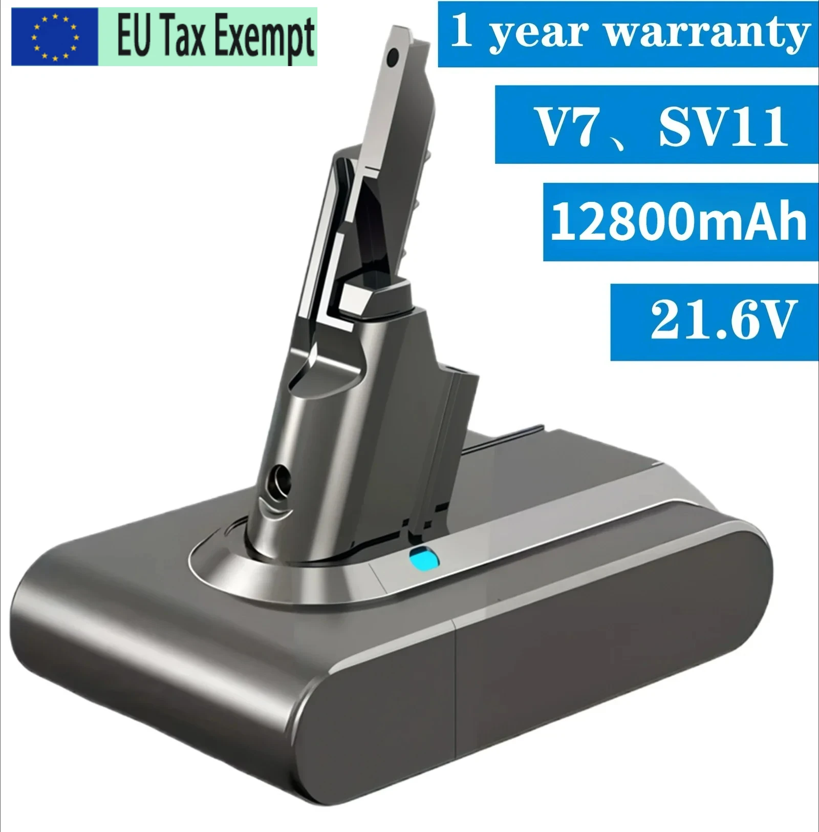 Batteria Al Litio 12800Mah 21.6V V7 Sostitutiva Per Dyson V7 Motorhead Pro, V7 Trigger, V7 Animal, V7 Car+Boat, V7 Fluffy SV11-image