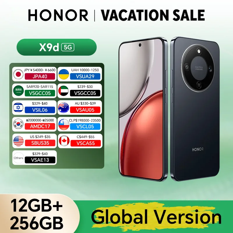 Global Version HONOR X9d 12GB+256GB/512GB 6.79'' 120Hz Screen Snapdragon 6 Gen 4 108MP AI Camera 8300 mAh 66W Super Charging