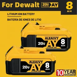 Bateria genuína do Li-íon da substituição para baterias da ferramenta elétrica de DeWalt, 18V, 20 volts máximos, 6.0Ah, 8.0Ah, DCB200, DCB205, DCB201, DCB203