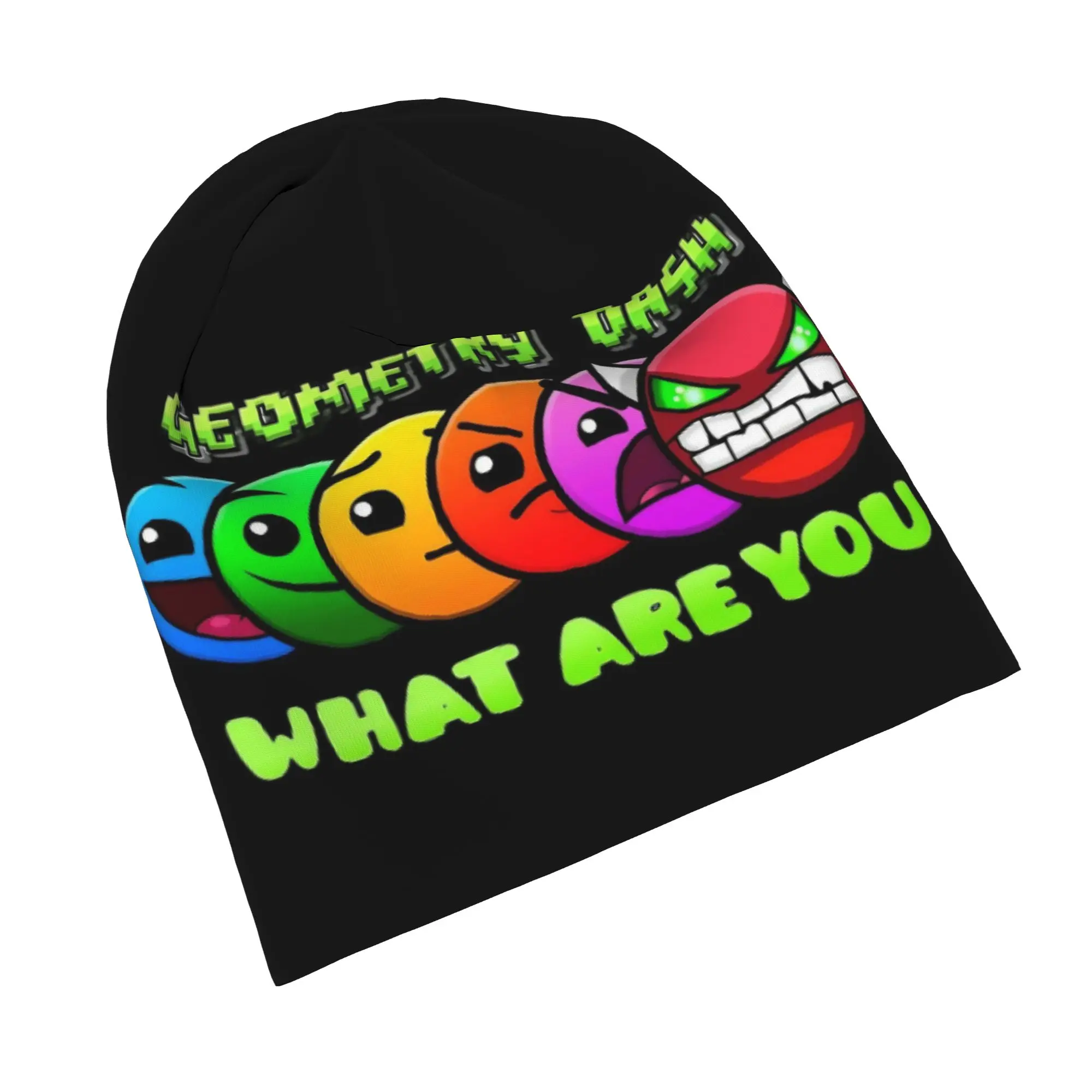 Geometric Dash Video Game  Cap Geometry Dash Cool Men Women Ski Skullies Beanies Hat Summer Warm Multifunction Bonnet Hat