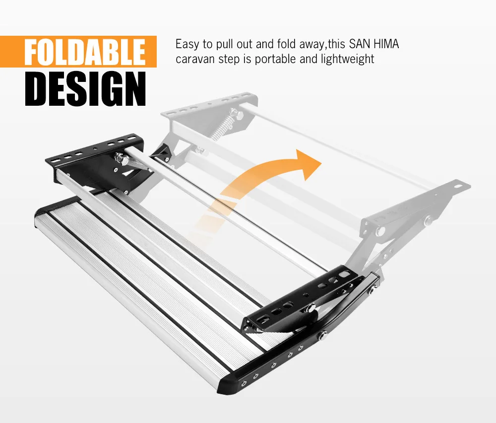 Folding Aluminum Alloy RV Step For Recreational Vehicle Trailer Camper Durable Entry Stairs