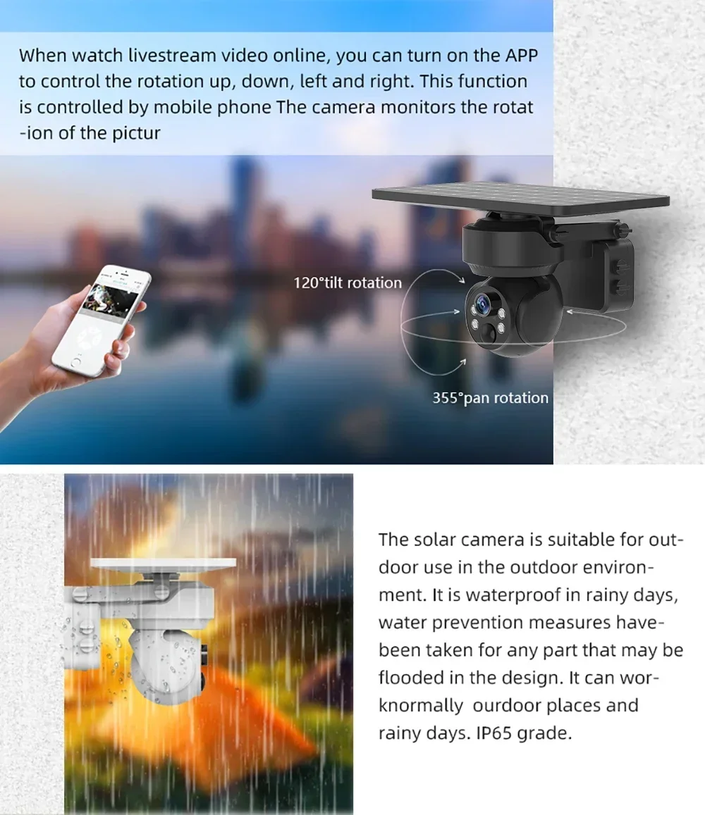 PEGATAH 3MP Solar Camera Outdoor 4G Wifi Camera 4X Zoom Motion Detection Two-way Audio IP65 Waterproof Video Security IP Cameras