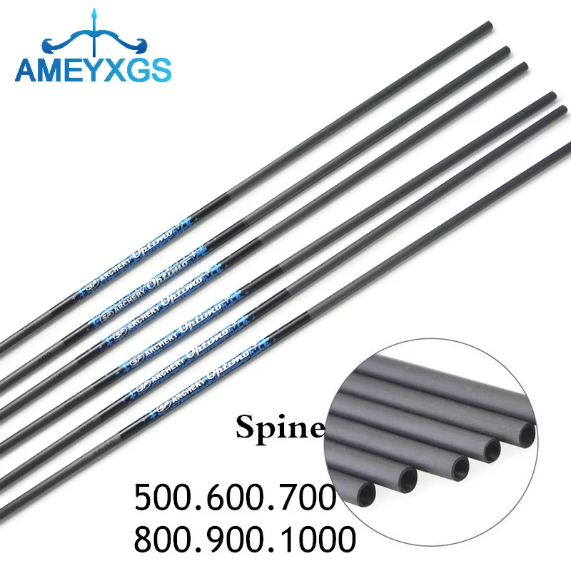 6/12pcs 30inch Archery Pure Carbon Arrow Shafts Spine 500 600 700 800 900 1000 ID 4.2mm for Bow Hunting Shooting Accessories DIY