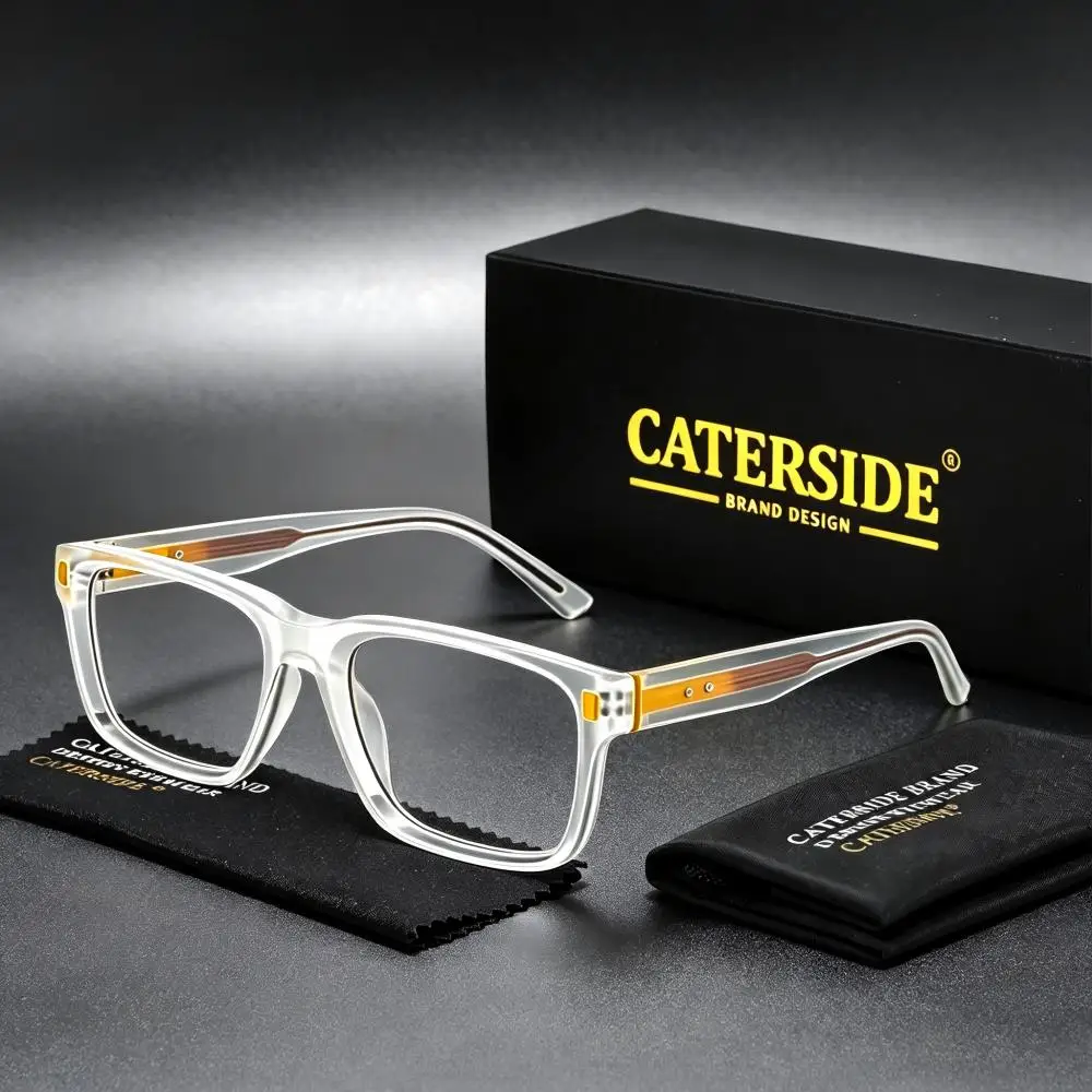 CATERSIDE Fashion Square Brillenhalter für Herren, Retro, Anti-Blaulicht, Computer-Brillenhalter, dekorative Brillen für Damen – Detail 1