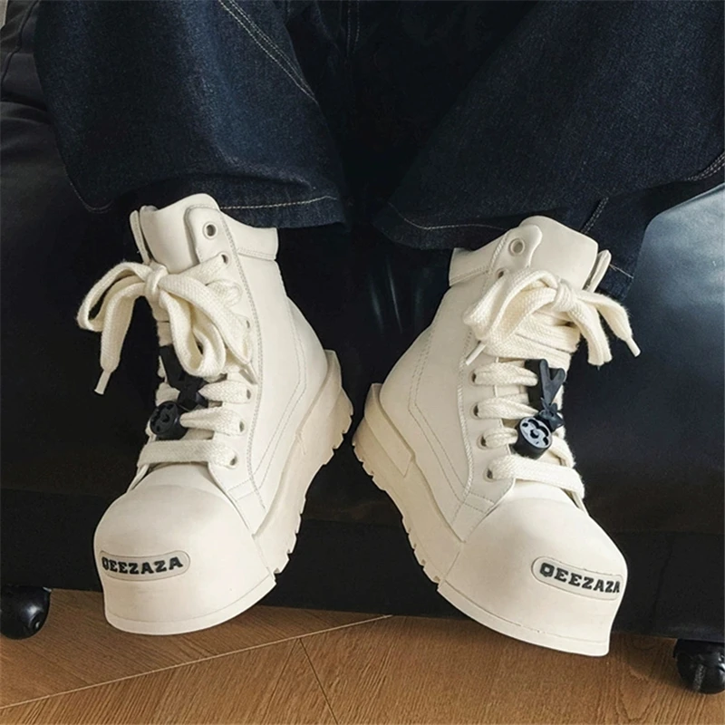 

Высокие туфли унисекс, уличные ботильоны на платформе с толстой подошвой, модные универсальные повседневные кроссовки, теннисные женские кроссовки