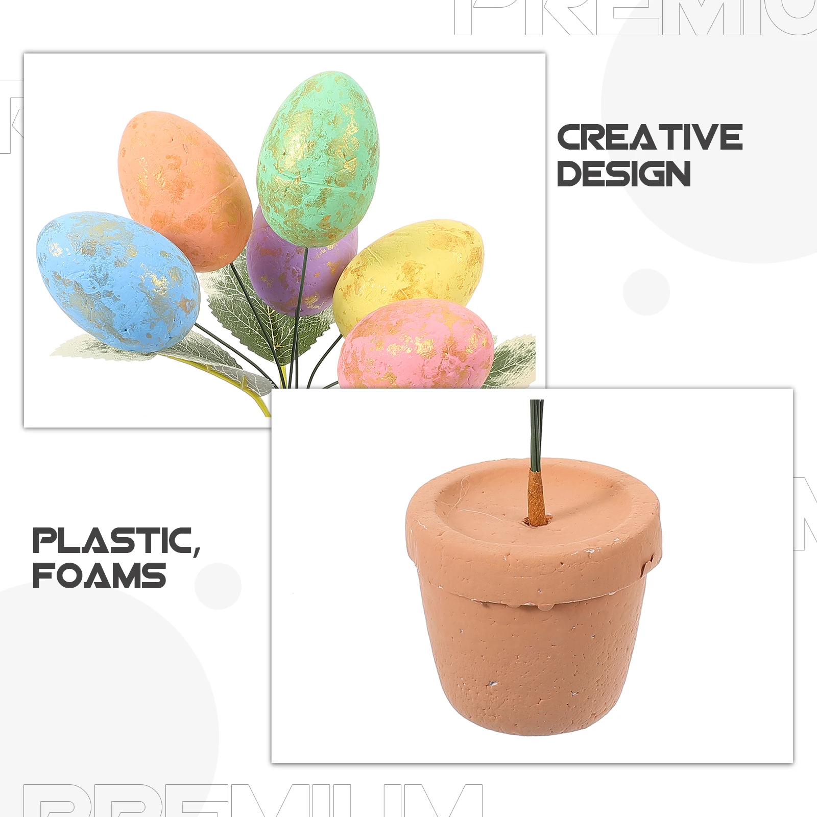 

2pcs Golden Spotted Easter EggsBonsai DecorSizeTable CenterpieceGarden Decoration Easter Supplies Party Favor