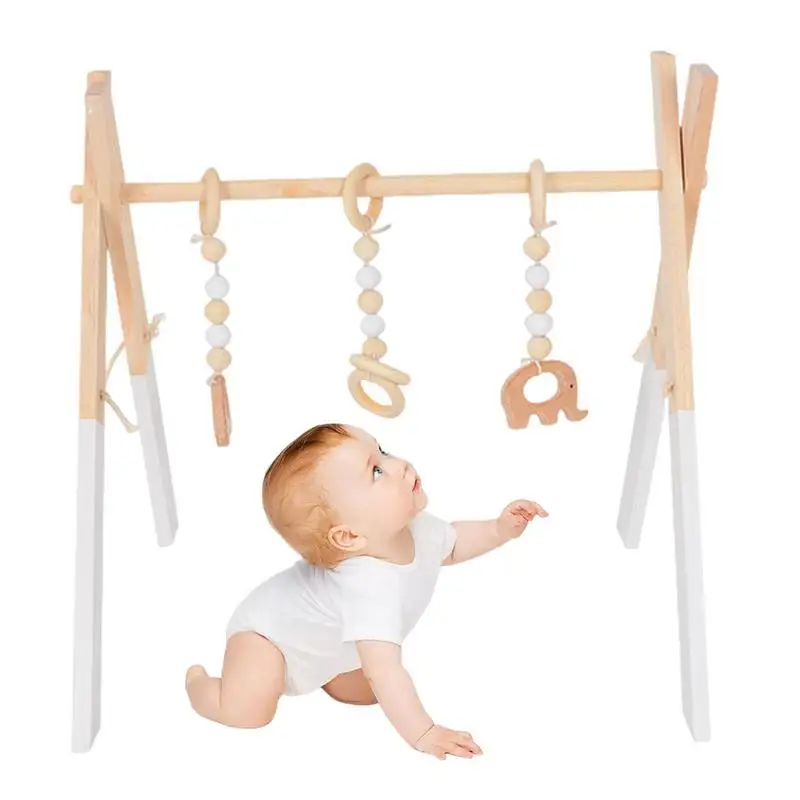 

Foldable Gym Toy Foldable Wooden Frame Play Toy For Newborns Kids Fitness Equipment For Game Room Nursery Room Early Childhood