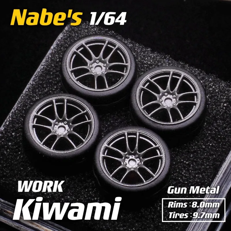 1/64 Nabes Chika Wheels Work Kiwami or Brake Disc 8.9mm 9.7mm Stance Tires Modify Parts for 1:64 Model Car