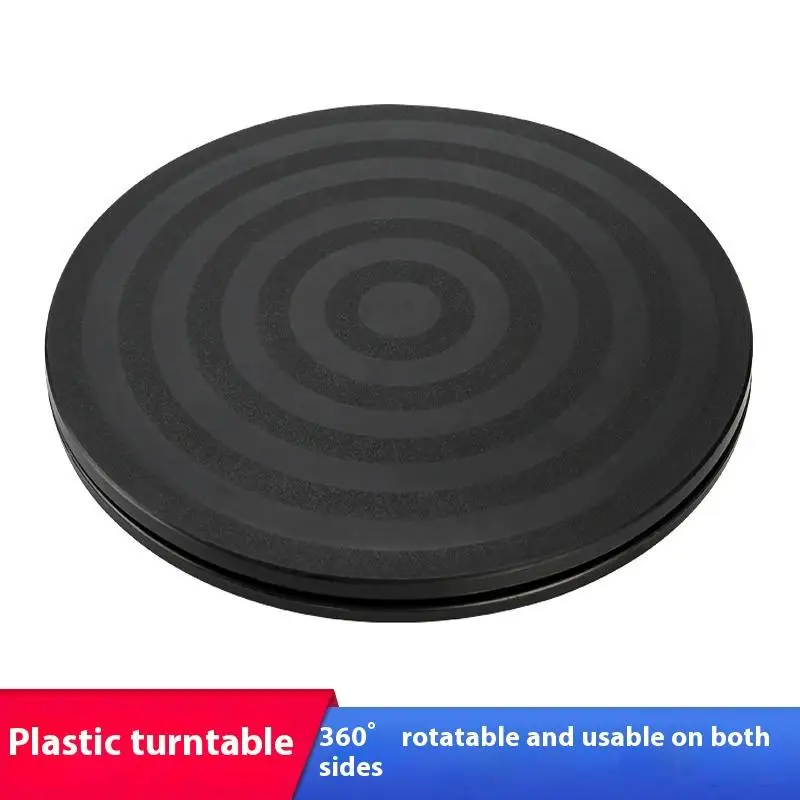 Práctico plato giratorio de plástico negro de 8 "y 20cm, bonsái redondo, giratorio 360 para Monitor, TV, tocadiscos