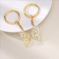 Custom Two Butterfly Keychains Best Friends Keyrings Set Personalized Butterfly Wing Car Keys Keychain Sister Keychain