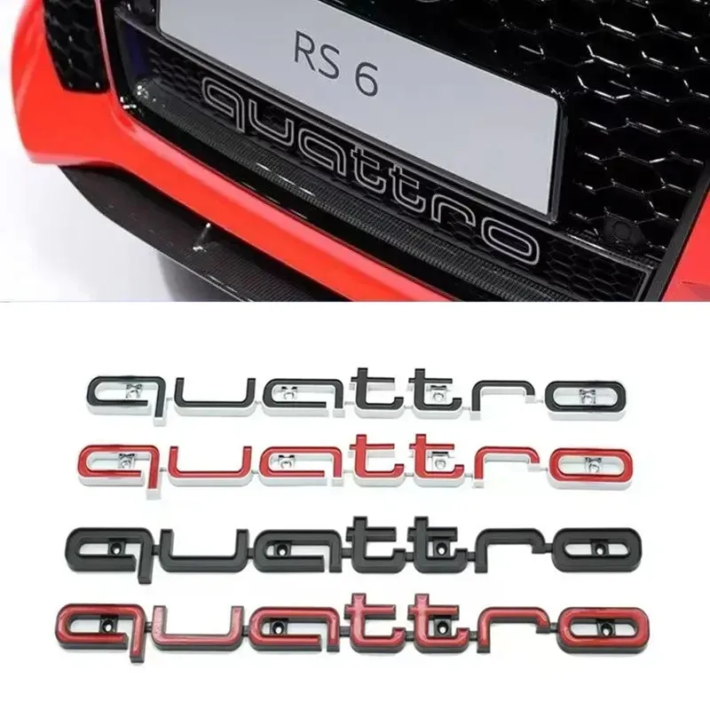 

Car Front Grille Badge Body Trunk Decoration Sticker Auto QUATTRO Emblem Accessories for Audi S A3 A4 B8 8P 8V A6 C7 A5 Q5 B7 B6