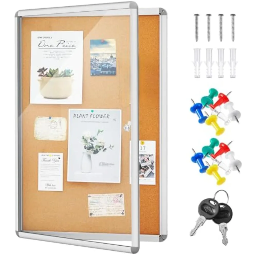 

Запираемая уличная доска для объявлений с тканевой пробковой поверхностью, защитная рамка из алюминия, с защитой от несанкционированного доступа N