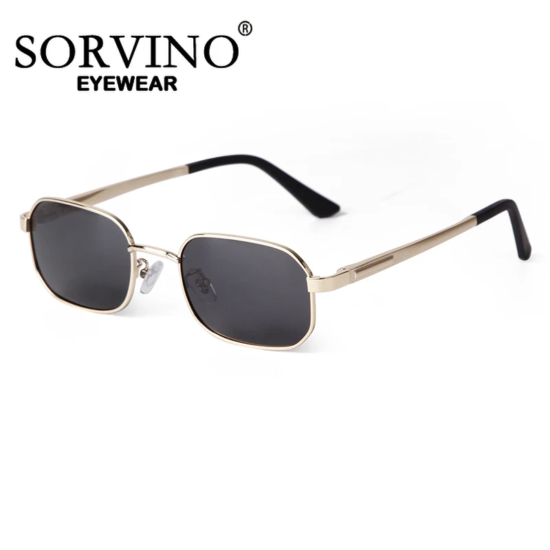 SORVINO Retro Narrow Polarized Rectangle Sunglasses 90s Vintage Trendy Small Frame Tinted Sunnies Square Hip Hop Sun Glasses